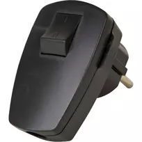 Kopp plastikinis saugos kištukas su svirtiniu jungikliu, juodas, 16 A, 250 V, 3 x 1,5 mm²
