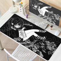XXL Pixel Anime Girl Mouse Pad Black White Mousepad Large Gaming Keyboard Pad Office Pc Accessories Desk Mat PC Cabinet Mats Rug 30cmx60cm white