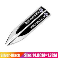 2Pcs Car 3D Metal Side Badge Fender Emblem Body Stickers Accessorie For VW Golf Tiguan T-Roc Polo Passat ID.4 T-Cross ID.3 Taigo black