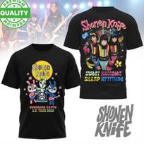 2 Sides Shonen Knife 2025 Tour Happy Shirt Black Unisex S- IM1109 XXL gray