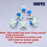 Mini Fidget Clicker Mechaninis klaviatūros jungiklis 100 vnt. Lengvai nešiojamas sensorinis žaislas klaviatūros klavišų keitimui Suaugusiųjų dovana has feet 100pcs