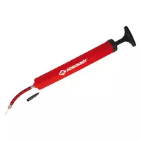SCHILDKROT kamuolių pompa 300 mm, raudono plastiko, su oro žarna ir 2 adapteriais 970989