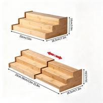 3-Tier Spice Rack Organizer Bamboo Solid Wooden Spice Storage Shelf Space-Saving Durable Kitchen Cabinet Organizer Kitchen