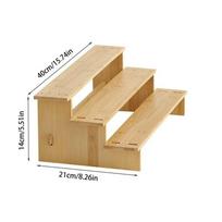 3-Tier Spice Rack Organizer Bamboo Solid Wooden Spice Storage Shelf Space-Saving Durable Kitchen Cabinet Organizer Kitchen