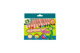 JOLLY Supersoft 3 in 1 spalvoti pieštukai, įvairių spalvų, 12 vienetų (5956-0002)
