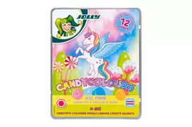 JOLLY X-BIG CANDYCOLOURS spalvoti pieštukai, įvairių spalvų, 12 vnt. (3099-0137)