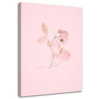 Drobės spaudinys, Minimalistinis rožinis gėlė 40x60 rožinė
