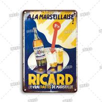 INEED Ricard Beer Retro Metalinis Ženklas Plakatas Vintažinis Sieninis Plakatas Skardinis Ženklas Dekoratyvinė Sieninė Plokštelė Baro Pub Plokštelė Dekoracija Priedai 20x30cm