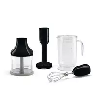 Smeg HBAC11BL rankinio blenderio priedų rinkinys, 4 dalių, XXL maišymo indas, smulkintuvas, bulvių trintuvas, plaktuvas, juodas
