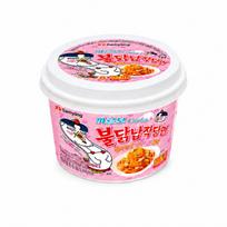 SAMYANG BULDAK Dry Spicy Hot Hot Hot Chicken plokščias stiklinis makaronas 155,6 g (5 Parinktys) #Carbo 164.5g x 1pcs white