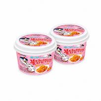 SAMYANG BULDAK Dry Spicy Hot Hot Hot Chicken plokščias stiklinis makaronas 155,6 g (5 Parinktys) #Carbo 164.5g x 2pcs pink