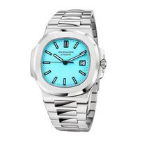 Specht & Söhne Nauji mados automatiniai mechaniniai laikrodžiai vyrams Šviečiantis 42 mm plieninis vandeniui atsparus klasikinis 5711 laikrodis steel strip blue