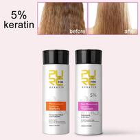 PURC Profesionalus Brazilijos keratininis plaukų priežiūros kremas, tiesinantis, lyginantis galvos odą, valomasis šampūnas, plaukų priežiūra 5 Degree Keratin Kit balta