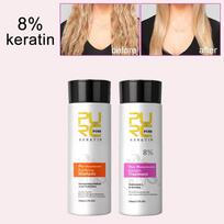 PURC Profesionalus Brazilijos keratininis plaukų priežiūros kremas, tiesinantis, lyginantis galvos odą, valomasis šampūnas, plaukų priežiūra 8 Degree Keratin Kit balta