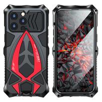 Titano šarvų metalinis dėklas iPhone 16 15 14 Pro MAX 13 12 15 Plus aliuminio lydinio buferis hibridinis tvirtas smūgiams atsparus dangtelis For iPhone 15 Pro gray