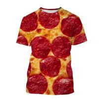 Maisto Dešros Picos 3D Spausdinti Marškinėliai Vyrams Vasaros Atsitiktiniai Trumpomis Rankovėmis T-shirt Juokingi Hip Hop Party Cosplay T-shirt Viršus Unisex Drabužiai 3XL red