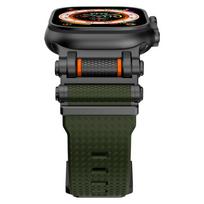 Guminis sportinis dirželis Apple Watch Ultra 2 49mm 10 9 8 7 Se 6 5 serijai, dirželis IWatch Ultra 46mm 45mm 44mm, prabangi TPU apyrankė Ultra1/2 49mm žalia