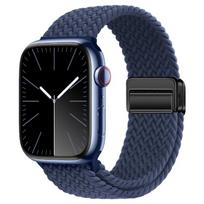 Nertas juostelė Apple Watch apyrankei 44mm 40mm 45mm 46mm 49mm 41 42 38 Magnetinė nailoninė apyrankė iWatch serijoms se 7 6 8 9 10 Ultra 2 S10-46 45 44 42 49mm black