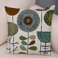 Abstraktaus meno pagalvės užvalkalas Dekoratyvinis geometrinis augalas medis gėlė Pagalvės užvalkalas Sofa namai automobilis 22x22Inch