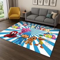 3D P-Pocoyo Elly Pato Animacinis Kilimas Kilimas Miegamajam Svetainei Sofai Namų Dekoras, Vaikų Žaidimų Plotas Kilimas Neslystantis Grindų Kilimėlis Dovana 40x60cm black