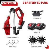 ONEVAN Besepalis 1600W Elektrinis rotokultivatorius Kultivatorius Sodo įrankis Makita Akumuliatoriaus Kaištis 2 Battery-EU