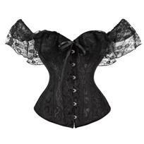 Po krūtine formuojantis korsetas Juosmens treniruoklis Gotikiniai shapewear Moteriški drabužiai Seksualūs drabužiai Vintažinis gatvės stilius Šventė S black