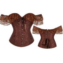 Po krūtine formuojantis korsetas Juosmens treniruoklis Gotikiniai shapewear Moteriški drabužiai Seksualūs drabužiai Vintažinis gatvės stilius Šventė XL brown