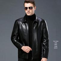 Vyriška natūralios odos avikailio striukė vidutinio amžiaus / vyresnio amžiaus žmonėms - pavasario / rudens apranga L for 53-60kg black