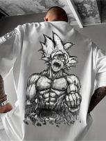 Dragon Ball Anime Broly Juodo Rašto Spausdinti Marškinėliai Žali Plaukai Galios Padidinimas Z Logotipas DAS Spausdinti Super Saiyan Gatvės Apranga S gray
