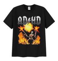 Juokingas ADHD skeletas Autizmo memė Grafinis marškinėlis Psichikos sveikatos sąmoningumas Trumpomis rankovėmis marškinėlis Vyrams Moterims Laisvi kasdieniai marškinėliai Viršutiniai drabužiai M black