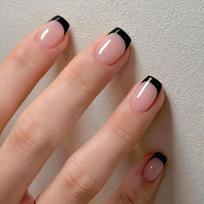 New white French-style handmade press-on nails, simple French manicure nail pieces, fake nails 1XG1-13483（New） brown