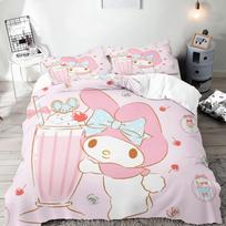 My Melody Sanrio Series Bedding Set Comforte Luxus 3-Piece 1 Quilt Cover  Exquisite Birthday Gift 100% Polyester Home Decor 135x200cm white