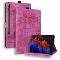 Funda for Samsung Galaxy Tab S9 FE Case 10.9  Emboss 3D Flower Cat Wallet Tablet Coque for Galaxy Tab S9 FE Cover SM-X510 X516 Tab S9 (11 inch) blue