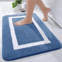 Kitinjoy Sugeriantis vonios kilimėlis Vonios kilimėlis Dušo neslystantis Miegamojo skalbiamas kilimas Minkštas storas Svetainės pliušinis pėdų kilimėlis Grindų dekoras 51x76cm mėlyna