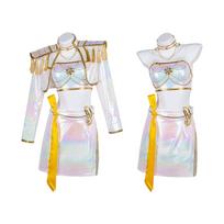 Demonų medžiotojo Cosplay kostiumas K-Pop Rumizo Yimira Spalvingas lazerinis dainavimo kostiumas Sceninio pasirodymo kostiumas children 120 white