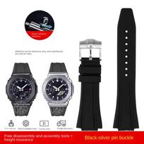 Skirta Casio G-SHOCK GA-2100 GA-2110 Minkštas guminis laikrodžio dirželis GM-5600 GA2100 GM2110 Greito atsegimo silikoninis laikrodžio dirželis Vyriškas apyrankė 16mm black