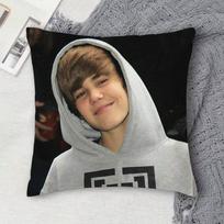 Dvigubai atspausduota kvadratinė dekoratyvinė pagalvės užvalkalas su Justinu Bieberiu sofai, svetainei, namų dekoravimui 30x30 cm black