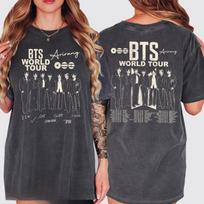 Vasarinė Madinga Marškinėliai Vyrams Moterims Vintage Viršus BTS Arirang Pasaulinės Ekskursijos 2026 Marškinėliai – K-pop ARMY Prekės Hip Hop Gatvės Apranga Oversized Marškinėliai S gray