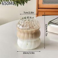 Banguoto profilio stiklinė karščiui atspari gertuvė gėrimų stiklinės skaidrios gėrimų stiklinės sultims kavai kokteiliams 350-550ml AS PICTURE beige