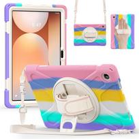 Dėklas Samsung Galaxy Tab A11+ A9+ A9 A11 Plus 11 colių SM-X230 Planšetinio kompiuterio dėklas Tab A9 A11 8.7  SM-X130 Peties dirželis Funda Capa A9 8.7 inch pink