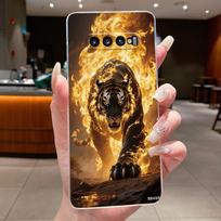 Skirta Samsung Galaxy S10 S10E S 10 Plus telefono dėklas Mielas animacinis galinis dangtelis Skaidrus minkštas silikonas Drakonas Funda Skirta Samsung S10+ S10 Plus (SM-G975F) white