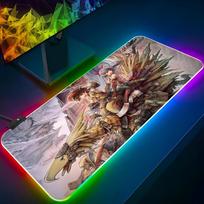 Final Fantasy pelės kilimėlis Žaidimų RGB pelės kilimėlis Apšviesta klaviatūra Žaidėja Mergina XXL nešiojamojo kompiuterio kilimėlis Žaidimų stalo kilimėliai Stalo kilimėlis RGB600x300x3mm brown