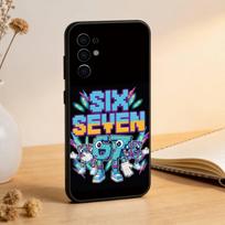 Šeši Septyni 67 Telefono dėklas Juodas Silikonas Minkštas Skirtas Samsung S25,S24,S21,S22,S23,S30,Ultra,S20,Plus,Fe,Lite Samsung S21fe black