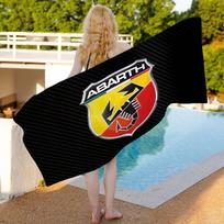Automobilių gamintojas A-Abarth Mikropluošto Spausdintas Paplūdimio Rankšluostis Kalnų Kopimas Joga Paplūdimys Plaukimas Bėgimas Sugeriantis Minkštas Rankšluostis W60*H120(CM) white