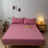 Minkštas medvilninis prigludęs paklodė su gumyte Vienspalvis čiužinio užvalkalas viengulei, dvigulei, King, Queen lovai 140/150/160/180/200 Pillowcase 48x74cmx2 brown