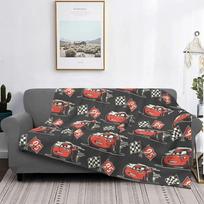 Automobiliai Žaibas Makvynas Flanelinis pledas Lengvas lovatiesė Sofos dekoras Namų tekstilė Greitkelio tema 100x150cm black
