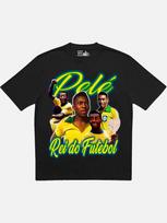 Pelé Pasaulio taurės futbolo spaudinys Vyriški trumpomis rankovėmis marškinėliai, Vyriški ir moteriški derantys apvalia kaklo iškirpte, Stilingi ir paprasti L yellow