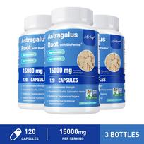 Astragalo ekstrakto kapsulės, 15000 mg porcijoje, palaikomasis maistinių medžiagų papildymas, tinka tiek vyrams, tiek moterims, visiškai natūralus. 120*3 blue