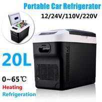 AC110/220V 20L DC12/24V Fridges Freezer Cooler Heater Keep Warm Fresh for Car Home Pinic Camping Mini Car Home Auto Refrigerator black