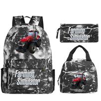 Farming Simulator Spausdintas Vaikams Personalizuotas Kuprinė Pradinės Ir Vidurinės Mokyklos Maisto Krepšys Pieštukinė No specifications gray